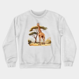 Watercolor Giraffe Crewneck Sweatshirt